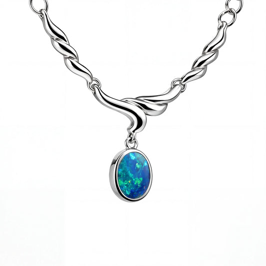 Doublet Opal Necklace, Ring & Earrings – Signature Set - Australian Opal Cutters and Pearl Divers