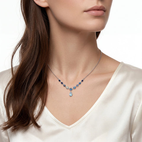 Doublet Opal Necklace in 925 Sterling Silver - Multicolour - Australian Opal Cutters and Pearl Divers