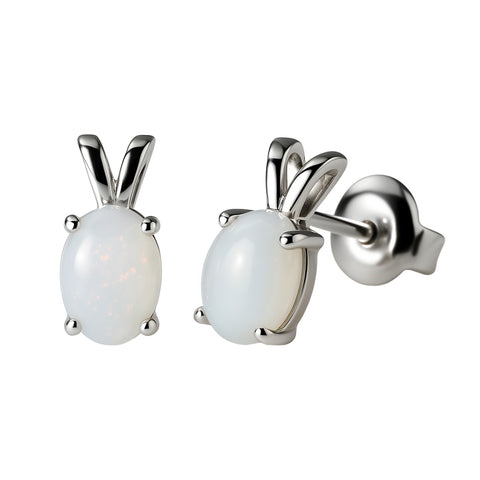 Light Opal Earrings in 925 Sterling Silver - Multicolour