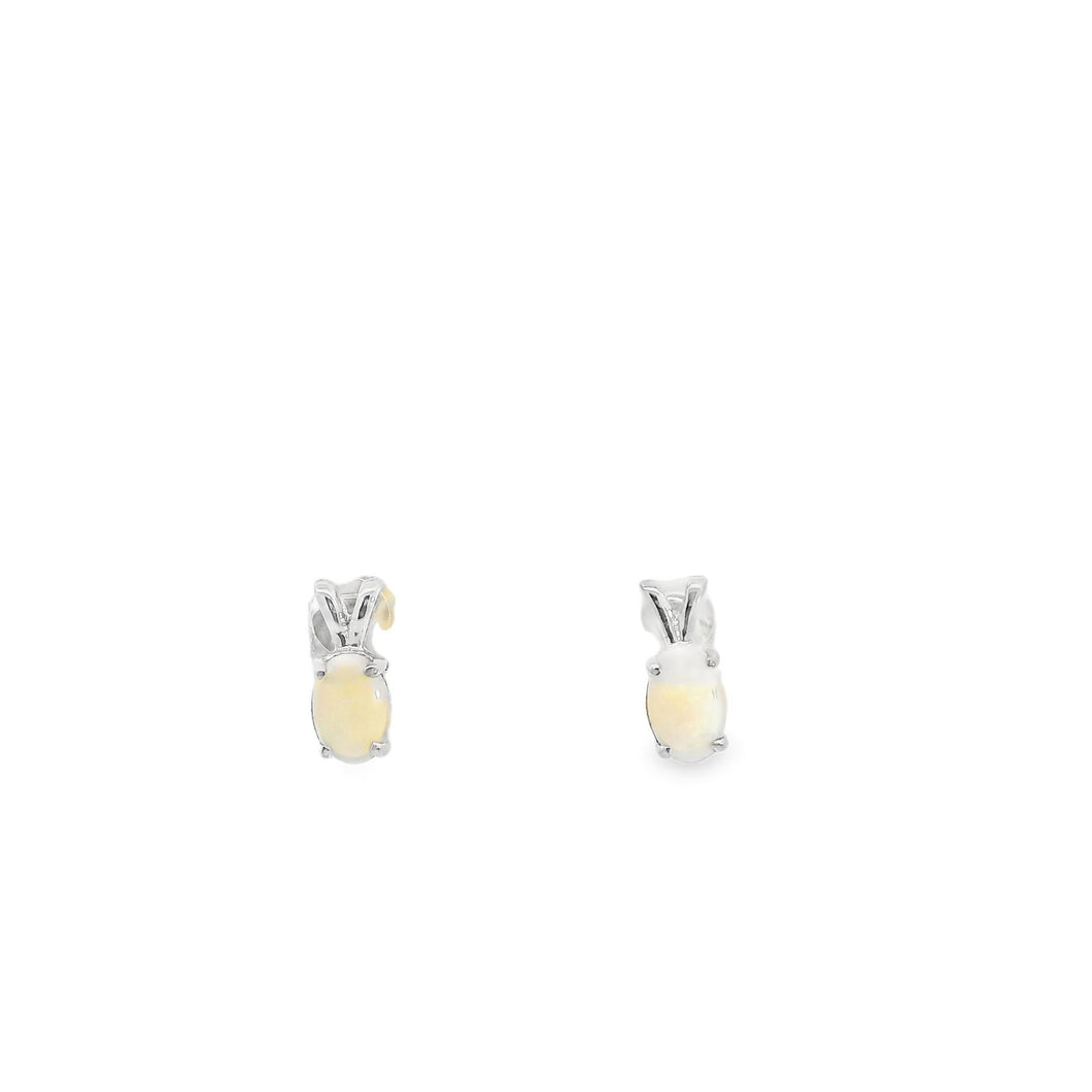 Australian Opal Light Earrings Set in Sterling Silver