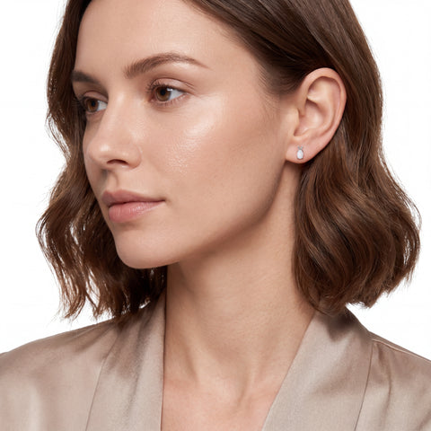 Light Opal Earrings In 925 Sterling Silver - Multicolour
