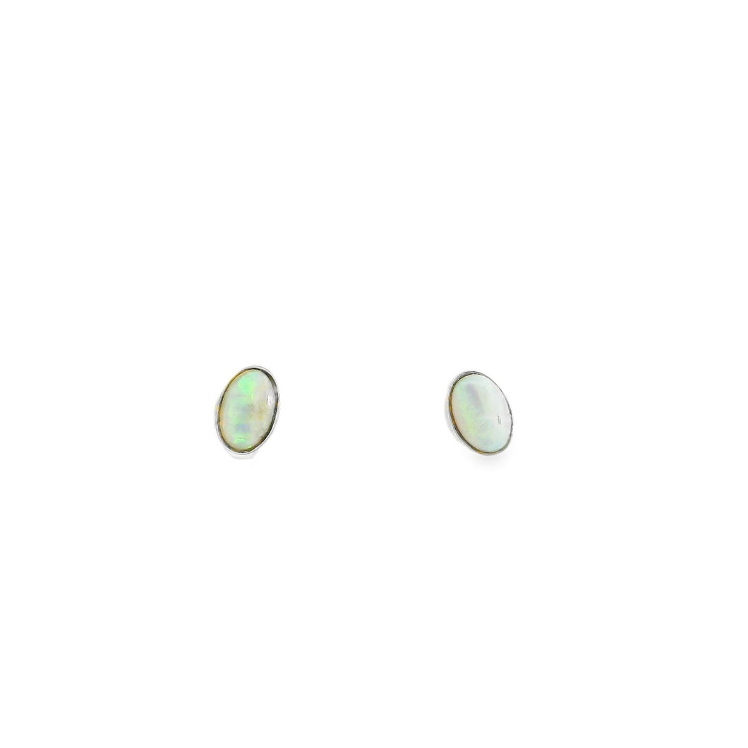 Australian Opal Light Earrings Set in Sterling Silver