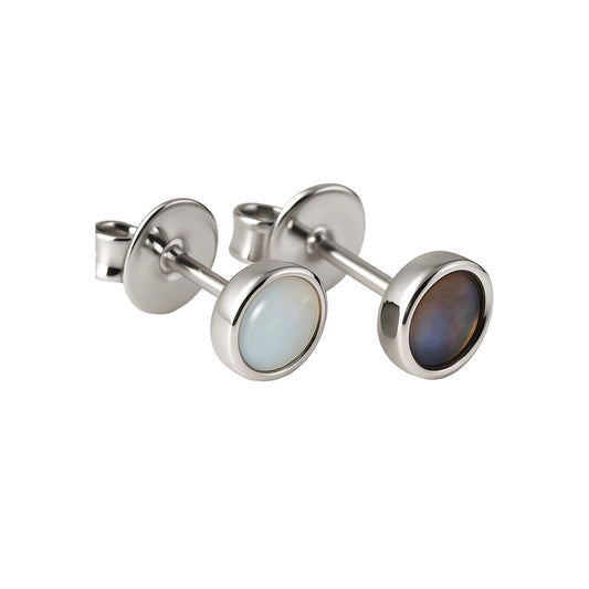 Light Opal Earrings In 925 Sterling Silver - Multicolour - Australian Opal Cutters and Pearl Divers