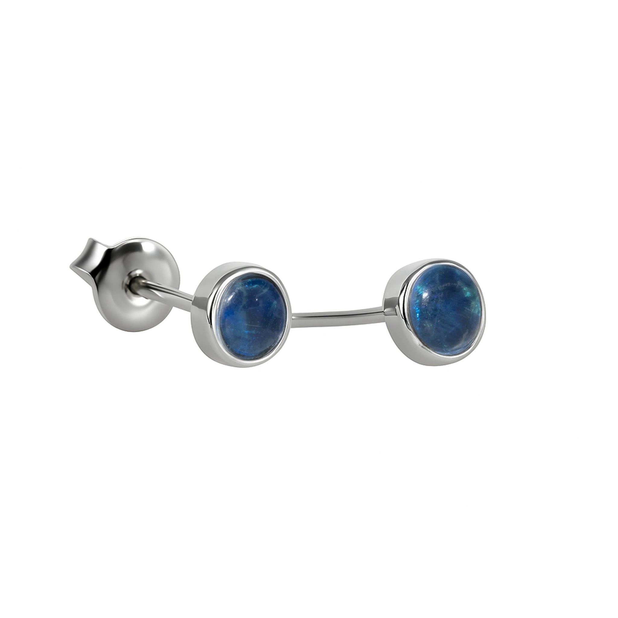 Triplet Opal Earrings in 925 Sterling Silver - Green-Blue