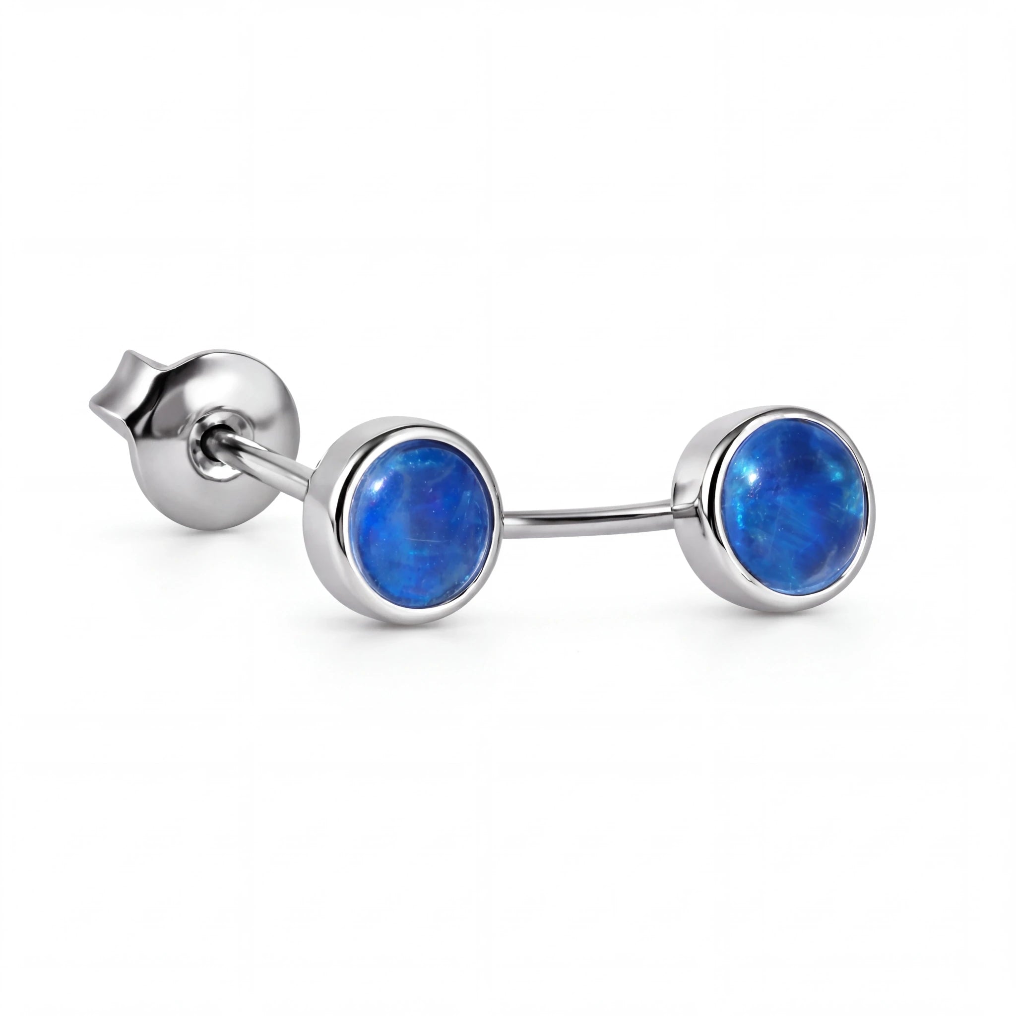 Triplet Opal Earrings in 925 Sterling Silver - Green-Blue - Australian Opal Cutters and Pearl Divers