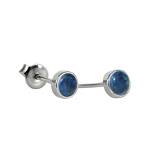 Triplet Opal Earrings in 925 Sterling Silver - Green-Blue
