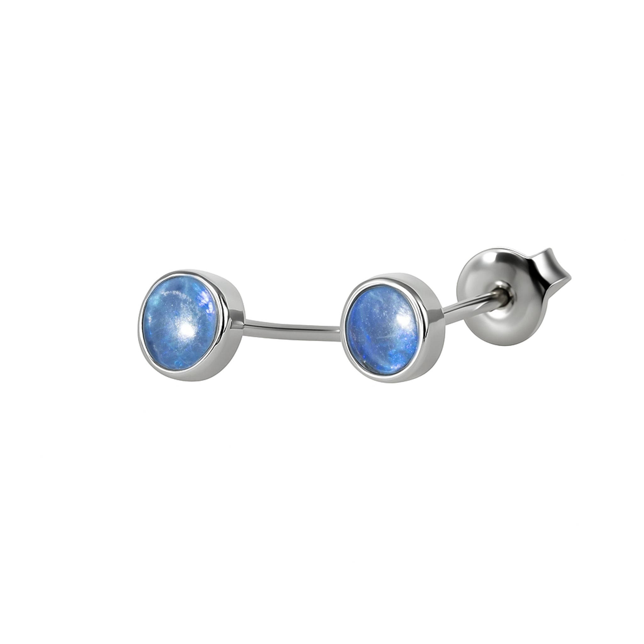Triplet Opal Earrings in 925 Sterling Silver - Green-Blue