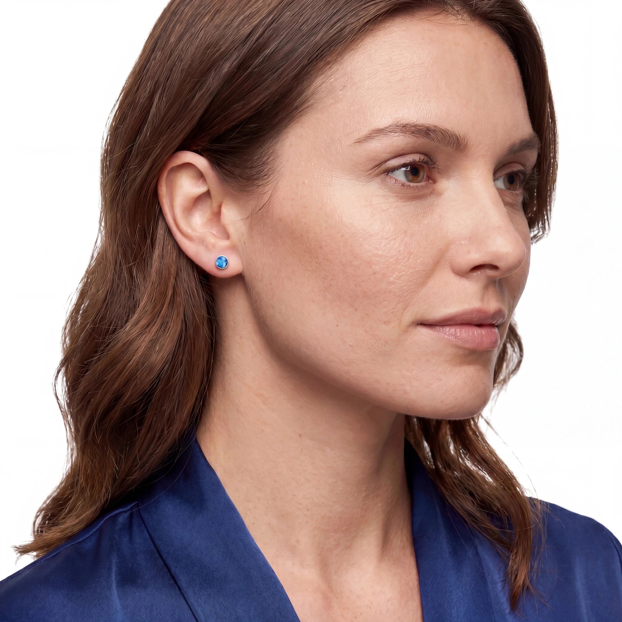 Triplet Opal Earrings in 925 Sterling Silver - Green-Blue - Australian Opal Cutters and Pearl Divers