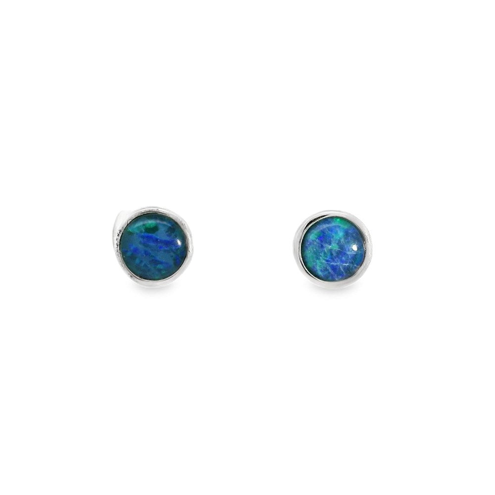 Australian Opal Triplet Earrings Set in 925 Sterling Silver