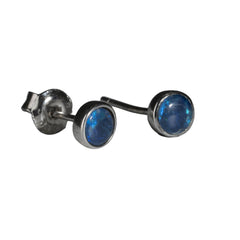 Triplet Opal Earrings in 925 Sterling Silver - Green-Blue