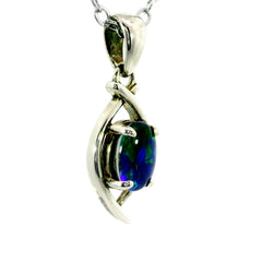 Triplet Opal Pendant in 925 Sterling Silver - Green-Blue
