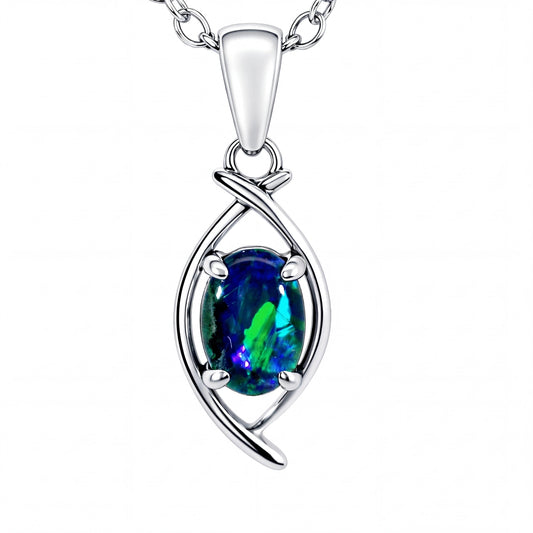 Triplet Opal Pendant in 925 Sterling Silver - Australian Opal Cutters and Pearl Divers
