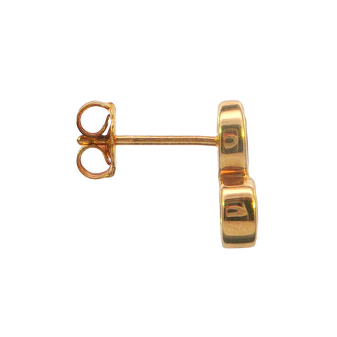 Australian Light Opal Earrings in 14K Yellow Gold with Ruby - Multicolour