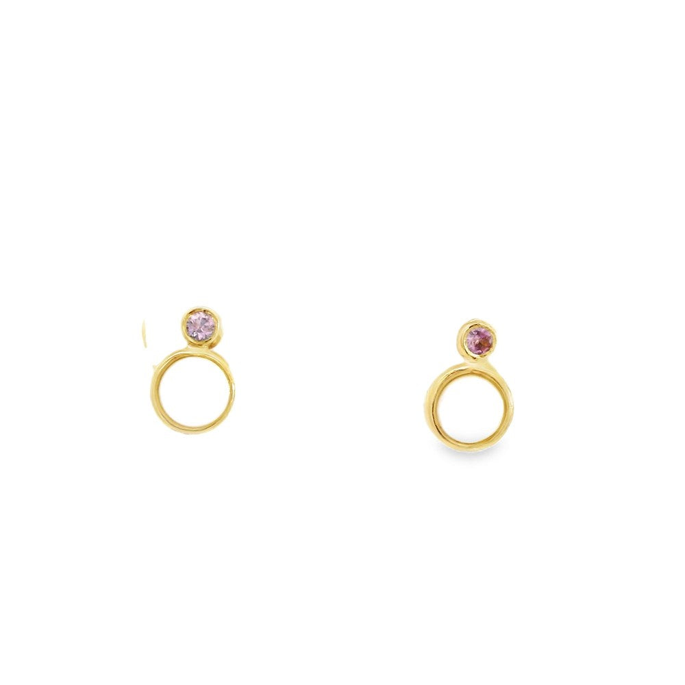 14K YG Light Opal Earrings