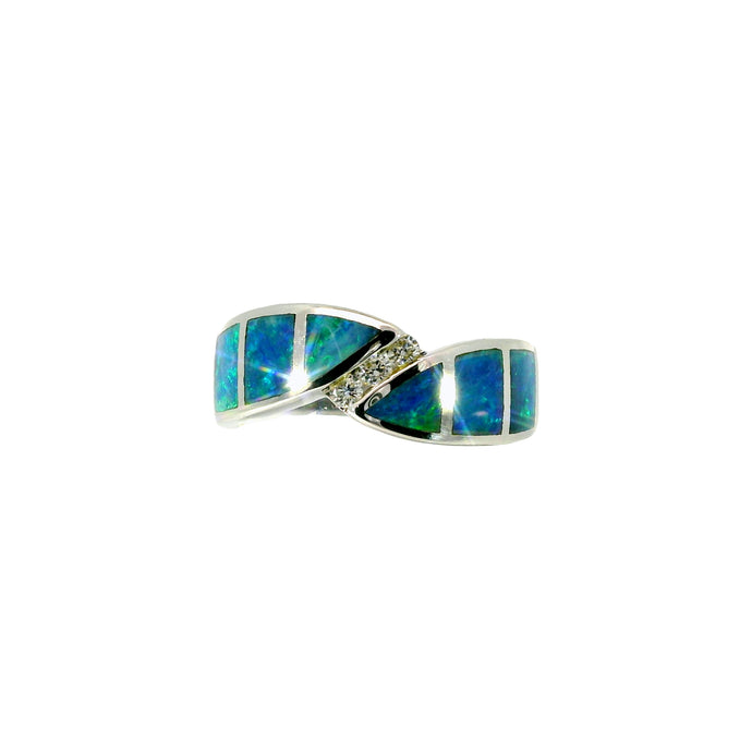 Light Opal Ring in 925 Sterling Silver - Multicolour