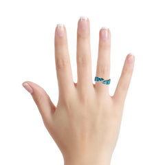 Light Opal Ring in 925 Sterling Silver - Multicolour