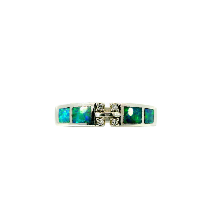 Light Opal Ring in 925 Sterling Silver - Multicolour