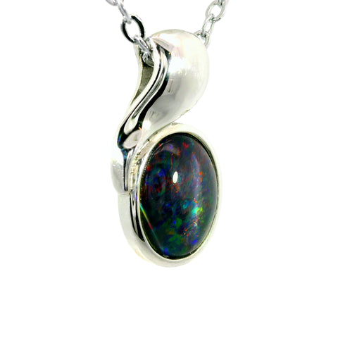 Triplet Opal Pendant in 925 Sterling Silver - Multicolour
