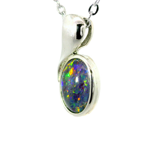 Triplet Opal Pendant in 925 Sterling Silver - Multicolour