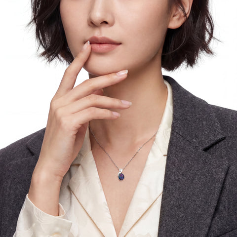 Triplet Opal Pendant in 925 Sterling Silver - Multicolour