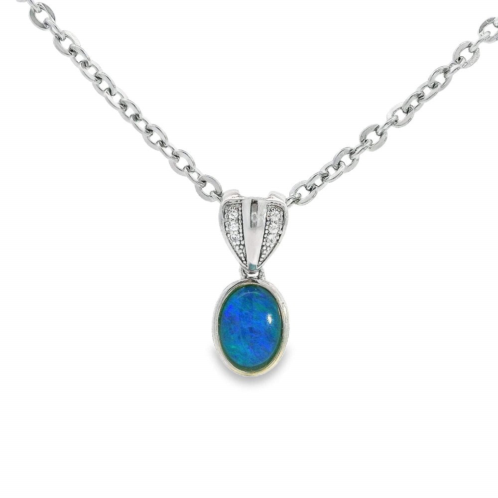 Australian Opal Triplet Pendant set in Sterling Silver