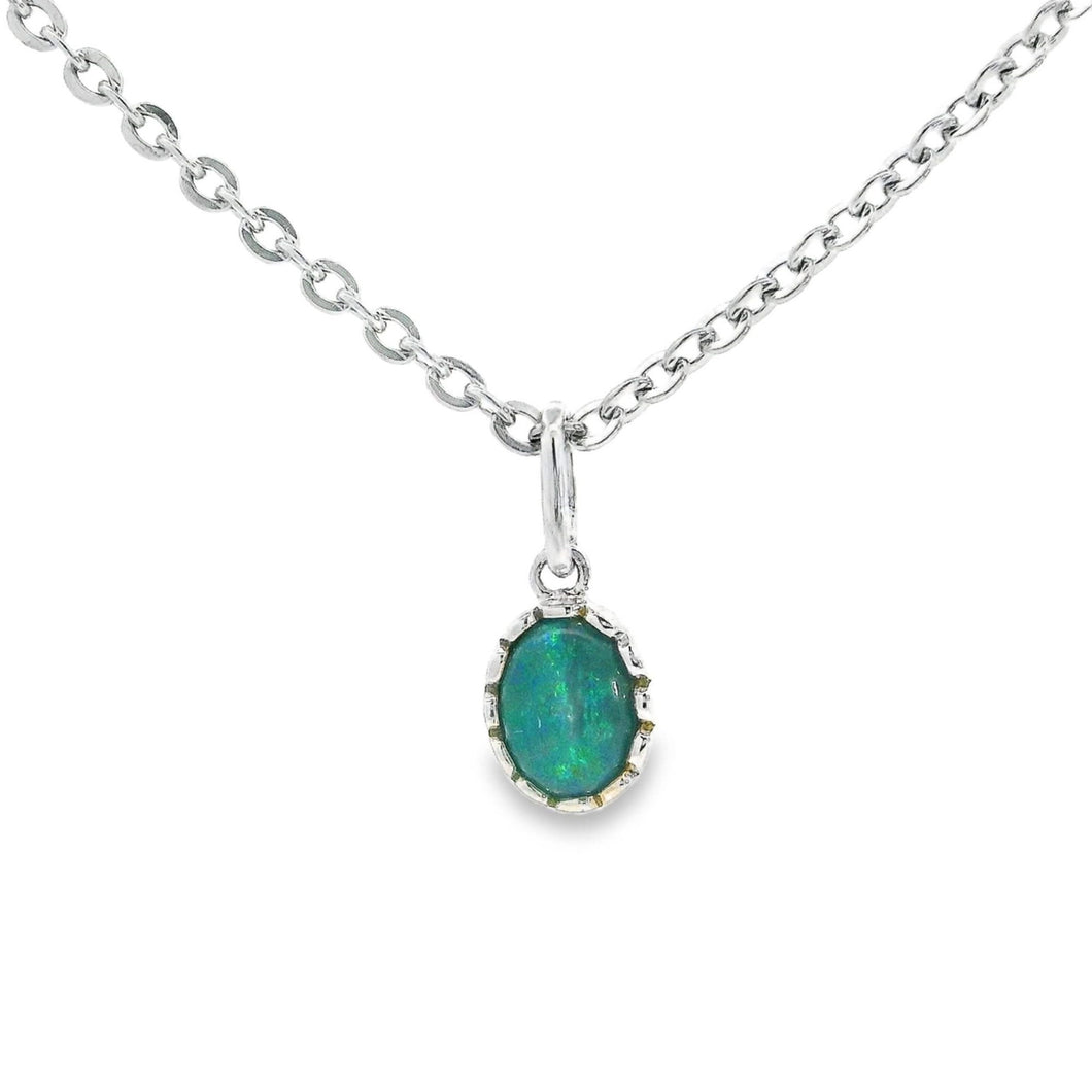 Australian Opal Triplet Pendant Set in Sterling Silver