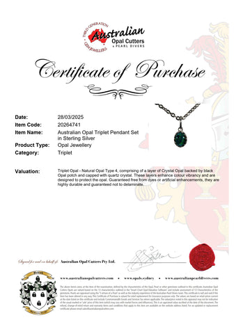 Triplet Opal Pendant in 925 Sterling Silver - Multicolour