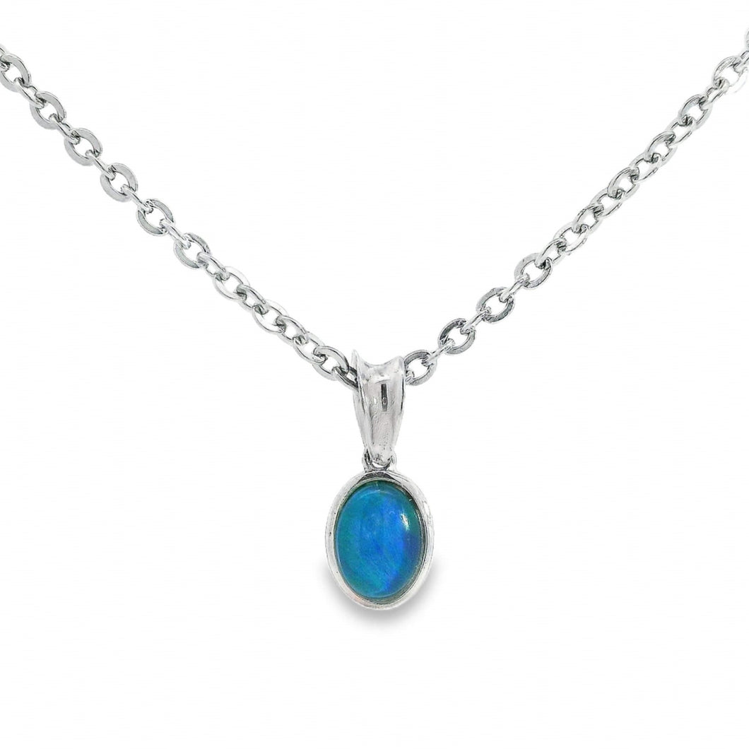 Australian Opal Triplet Pendant Set in Sterling Silver