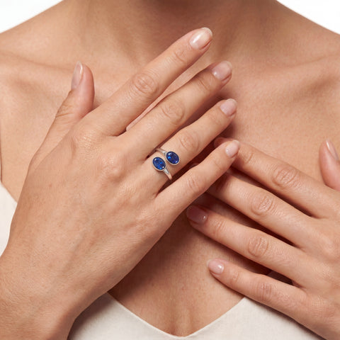 Black Opal Ring In 925 Sterling Silver - Green-Blue