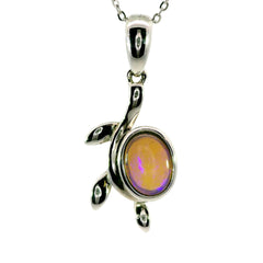 Black Opal Pendant in 925 Sterling Silver - Multicolour