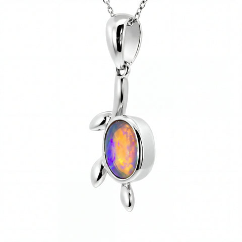 Dark Opal Pendant In 925 Sterling Silver - Multicolour