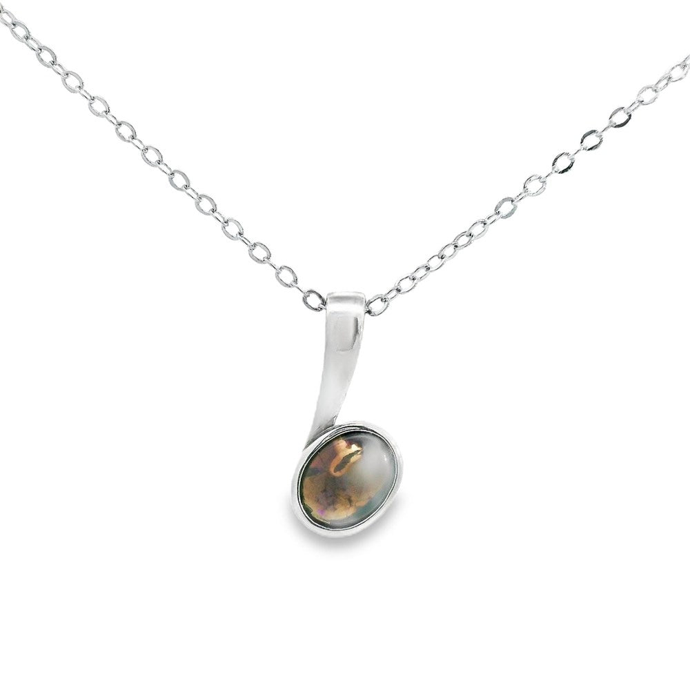 Australian Opal Black Pendant set in Sterling Silver