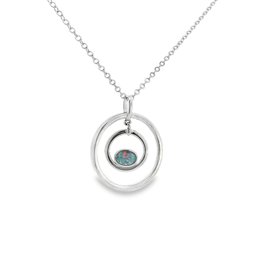 Australian Opal Doublet Pendant set in Sterling Silver