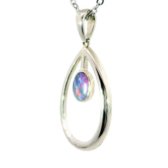 Doublet Opal Pendant in 925 Sterling Silver - Multicolour