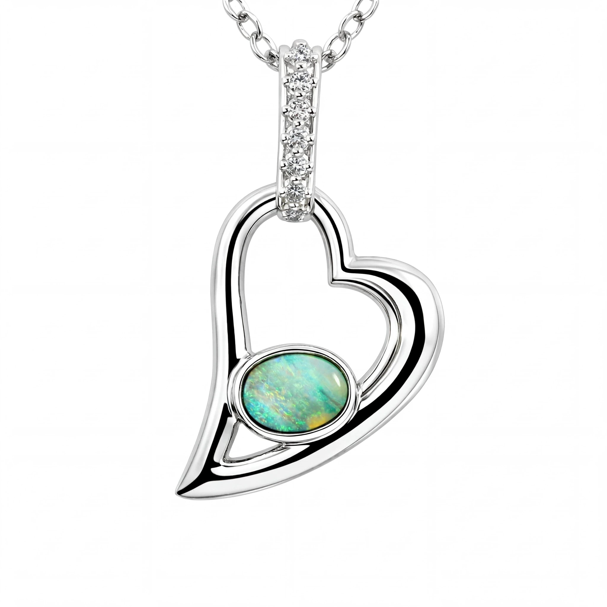 Doublet Opal Pendant in 925 Sterling Silver - Multicolour - Australian Opal Cutters and Pearl Divers