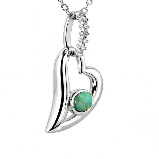 Doublet Opal Pendant in 925 Sterling Silver - Multicolour