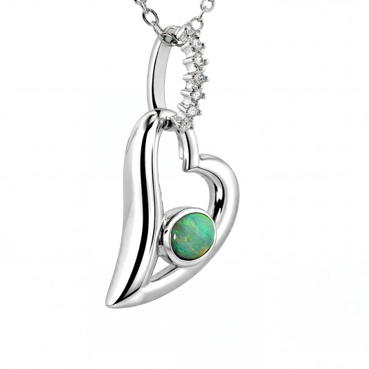 Doublet Opal Pendant in 925 Sterling Silver - Multicolour - Australian Opal Cutters and Pearl Divers