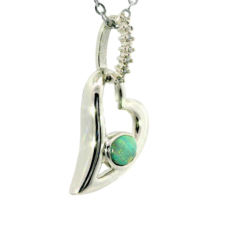 Doublet Opal Pendant in 925 Sterling Silver - Multicolour