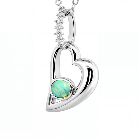 Doublet Opal Pendant in 925 Sterling Silver - Multicolour