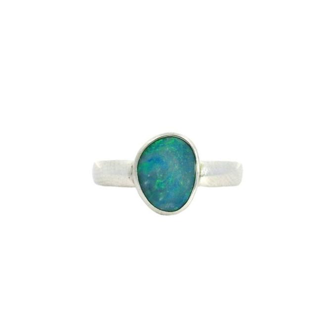 Australian Opal Doublet Ring set in Sterling Silver