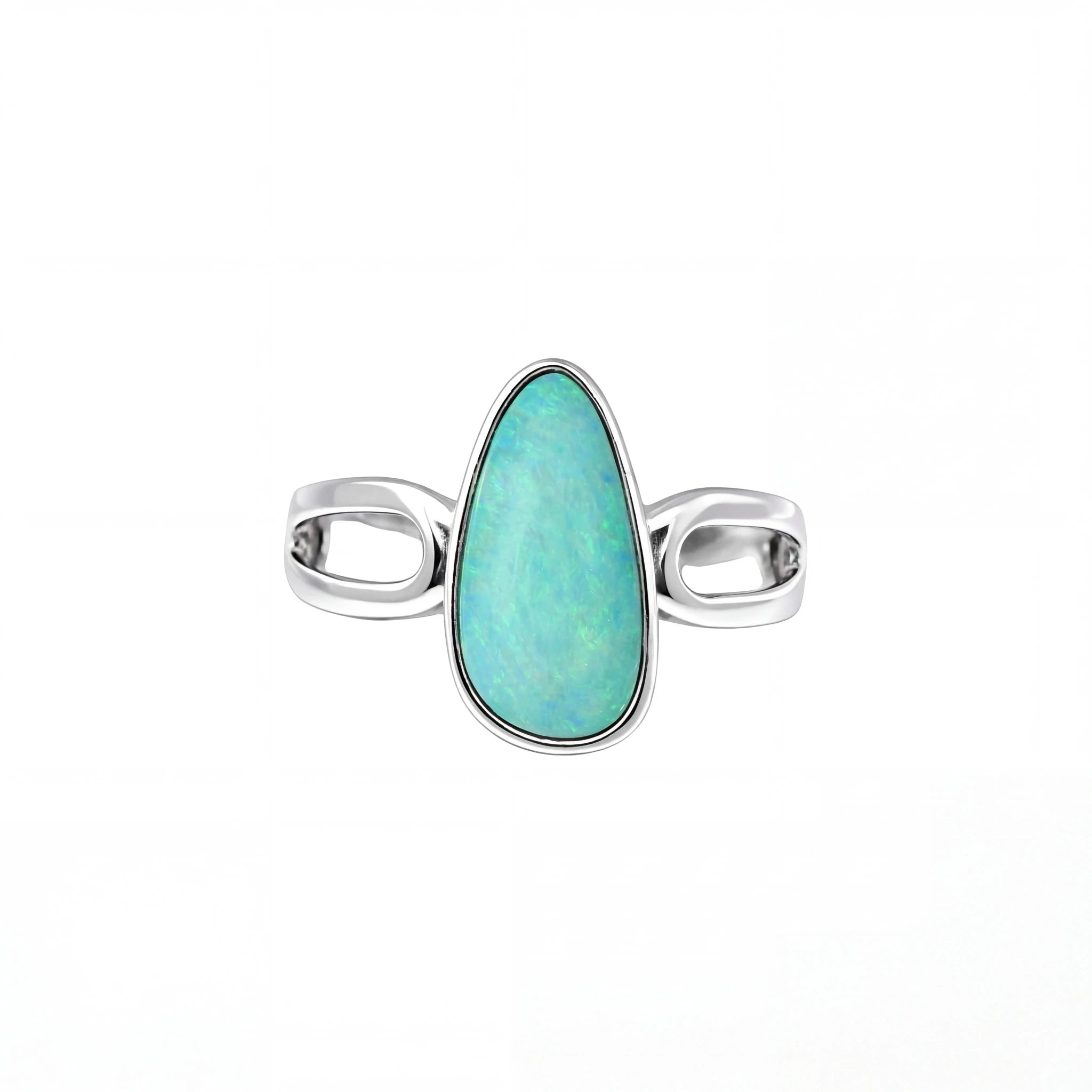 Doublet Opal Ring in 925 Sterling Silver - Multicolour - Australian Opal Cutters and Pearl Divers