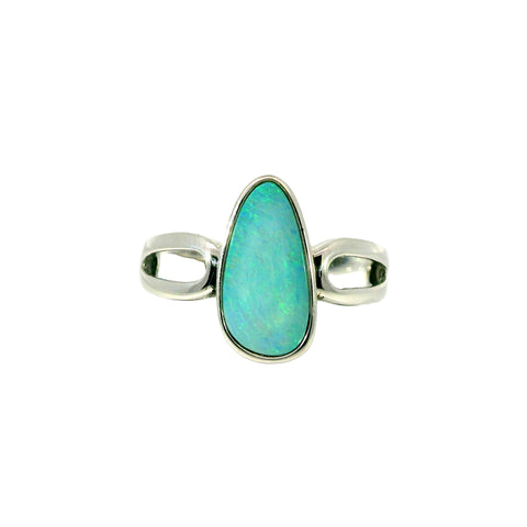 Doublet Opal Ring in 925 Sterling Silver - Multicolour