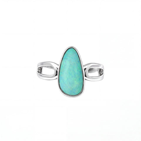 Doublet Opal Ring in 925 Sterling Silver - Multicolour - Australian Opal Cutters and Pearl Divers