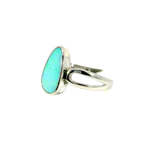 Doublet Opal Ring in 925 Sterling Silver - Multicolour