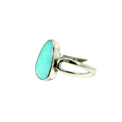 Doublet Opal Ring in 925 Sterling Silver - Multicolour