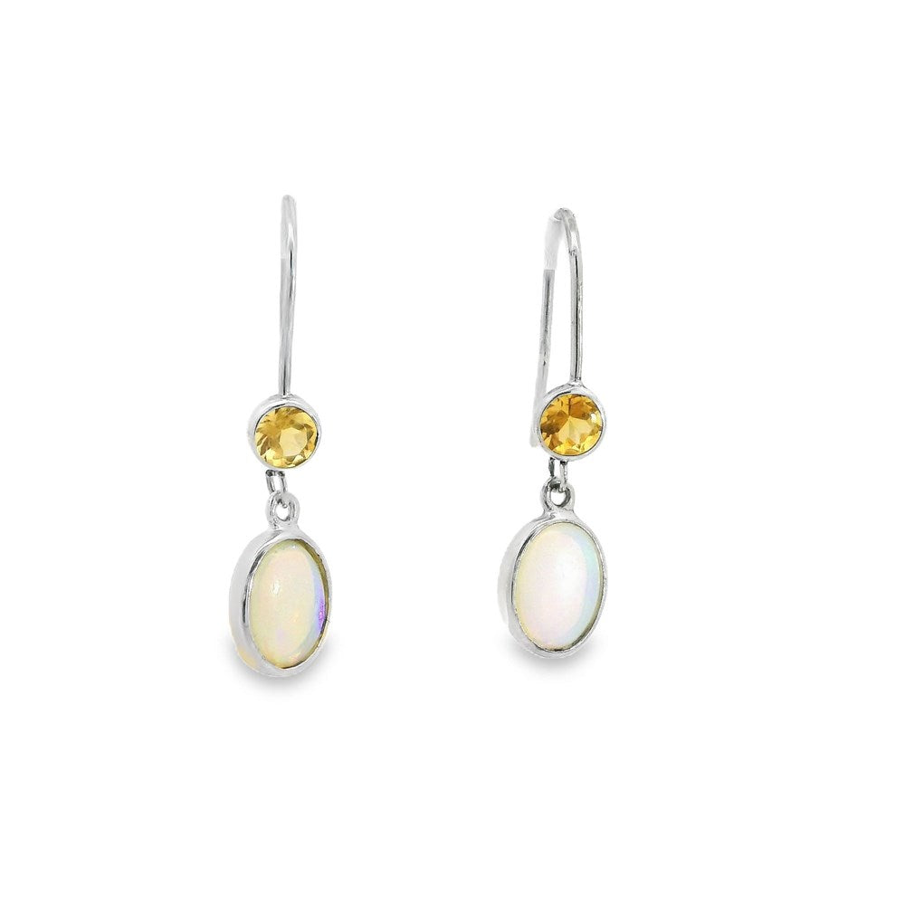 Australian Opal Light Earrings set in Sterling Silver