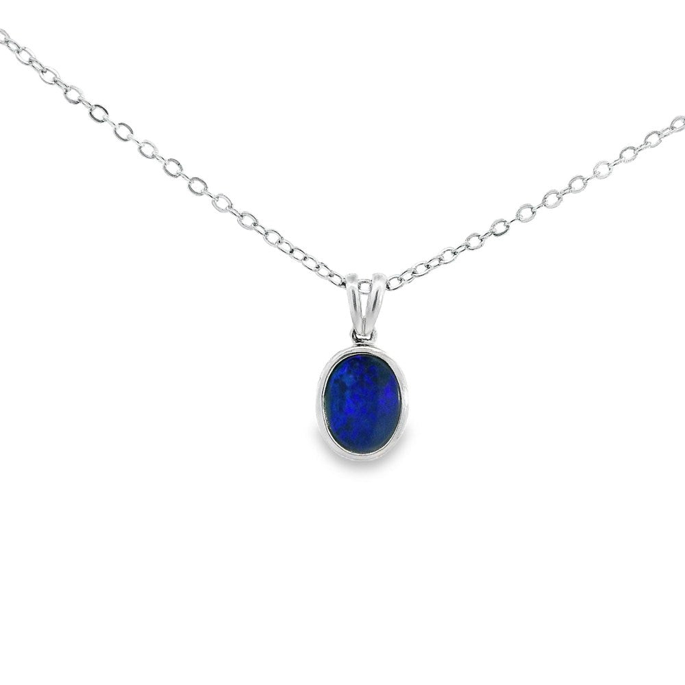 Australian Opal Doublet Pendant set in Sterling Silver