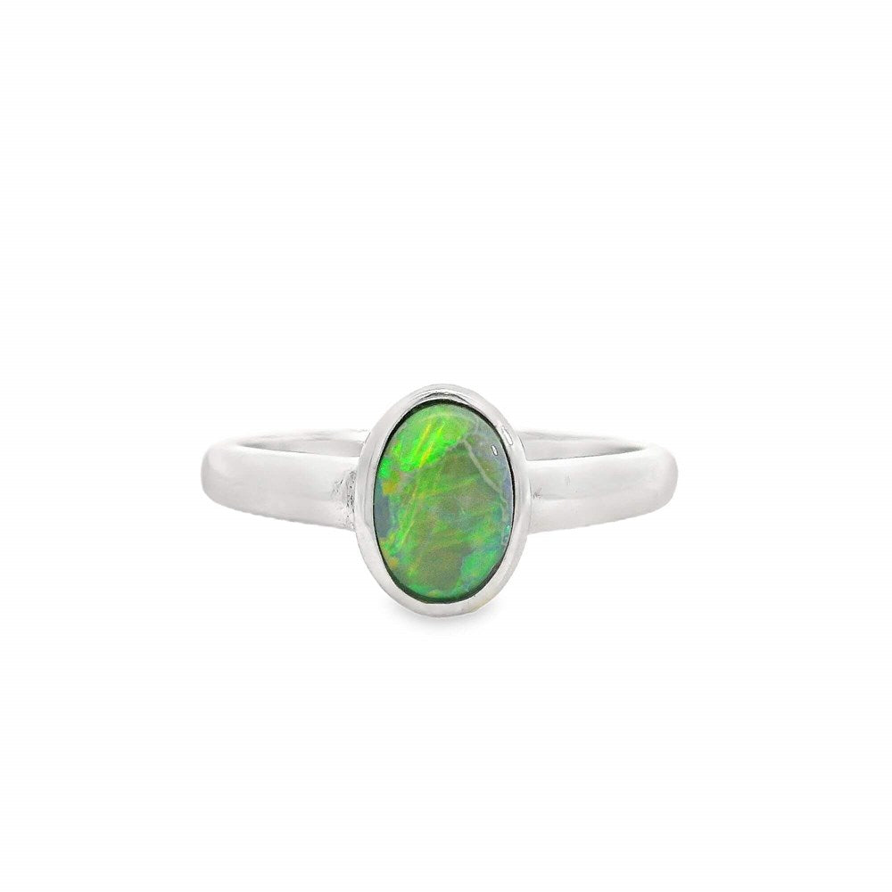 Australian Opal Boulder Ring set in Sterling Silver