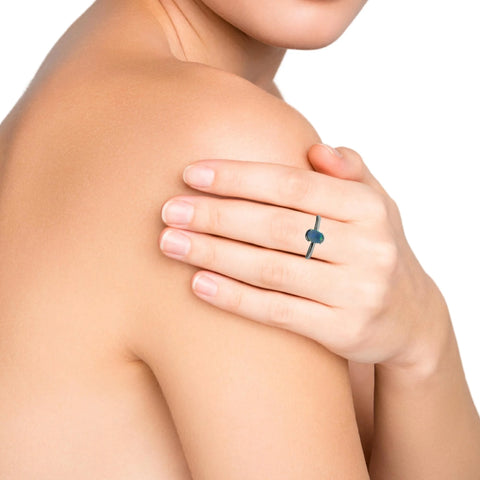 Black Opal Ring in 925 Sterling Silver - Green-Blue