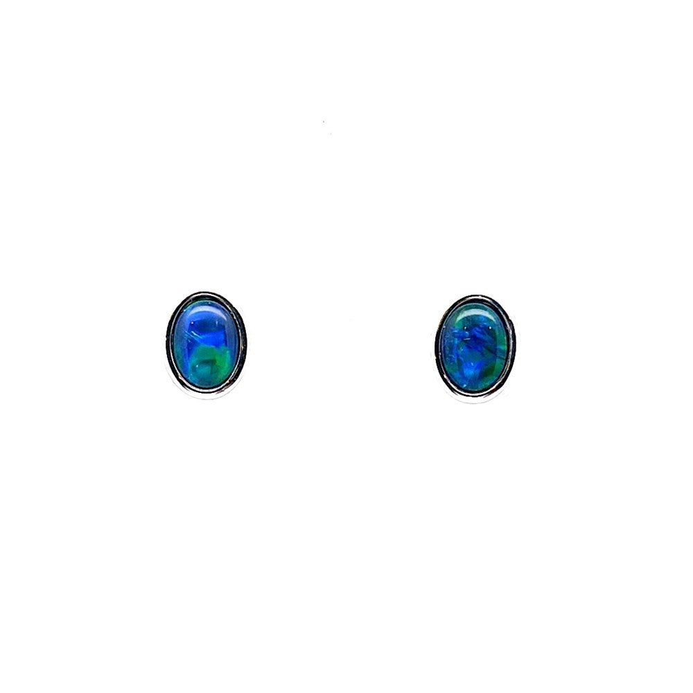 Australian Opal Triplet Earrings set in Stainless Steel